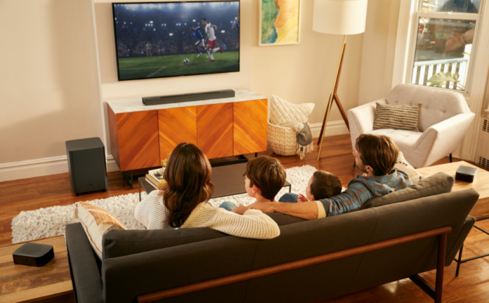 Family having quality time in the living room